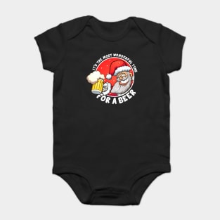 It's the Most Wonderful Time For a Beer - Beer Lovers (on dark colors) Baby Bodysuit